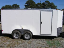South Georgia Cargo 6x14 TA Trailer - White, Ramp, Side Door