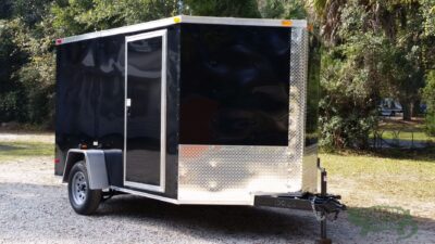 South Georgia Cargo 7x10 SA Trailer - Black, Ramp, Side Door - Image 12