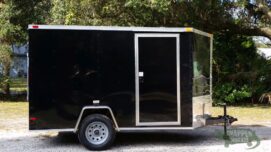 South Georgia Cargo 7x10 SA Trailer - Black, Ramp, Side Door