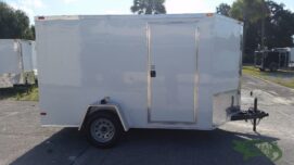 South Georgia Cargo 7x10 SA Trailer - White, Ramp, Side Door