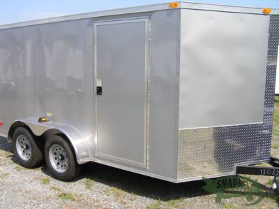 South Georgia Cargo 7x12 TA Trailer - Silver Frost, Ramp, Side Door, D-Rings