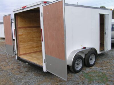 South Georgia Cargo 7x14 TA Trailer - White, Double Doors, Side Door, Extra Height - Image 8