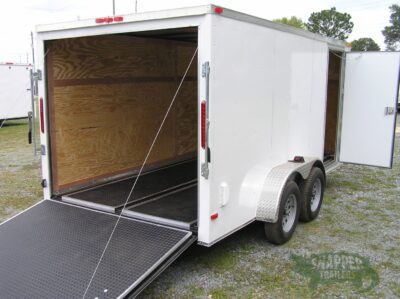South Georgia Cargo Custom 7x14 TA Trailer - White, Ramp, Side Door, RTP Flooring, Side Vents, E-Track, LED Lights - Image 8