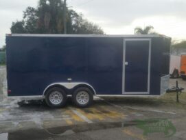 South Georgia Cargo 7x16 TA Trailer - Blue, Ramp, Side Door