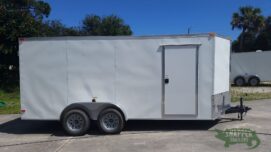 South Georgia Cargo 7x16 TA Trailer - White, Dowble Doors, Side Door, Extra Height