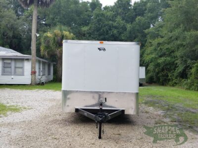 South Georgia Cargo 7x16 TA Trailer - White, Ramp, Side Door, Flat Front - Image 13