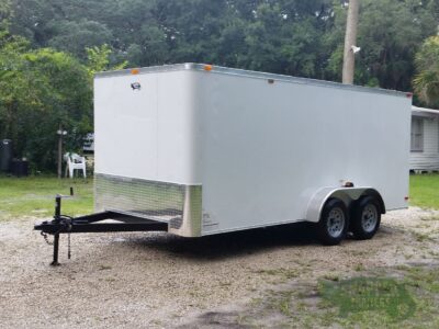 South Georgia Cargo 7x16 TA Trailer - White, Ramp, Side Door, Flat Front - Image 2