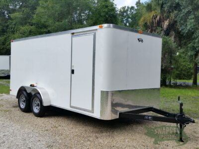South Georgia Cargo 7x16 TA Trailer - White, Ramp, Side Door, Flat Front - Image 12