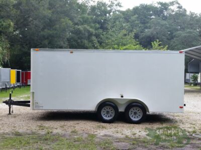 South Georgia Cargo 7x16 TA Trailer - White, Ramp, Side Door, Flat Front - Image 3