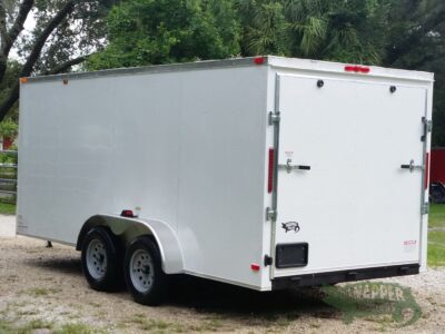 South Georgia Cargo 7x16 TA Trailer - White, Ramp, Side Door, Flat Front - Image 5