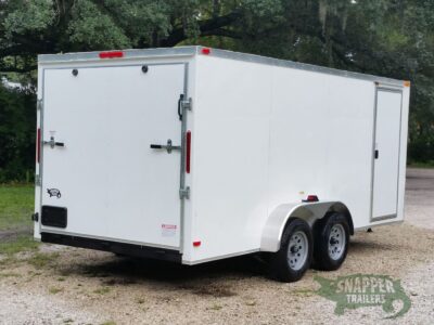 South Georgia Cargo 7x16 TA Trailer - White, Ramp, Side Door, Flat Front - Image 9