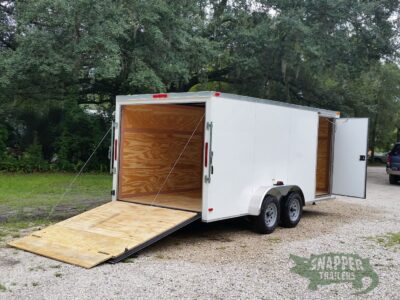 South Georgia Cargo 7x16 TA Trailer - White, Ramp, Side Door, Flat Front - Image 8