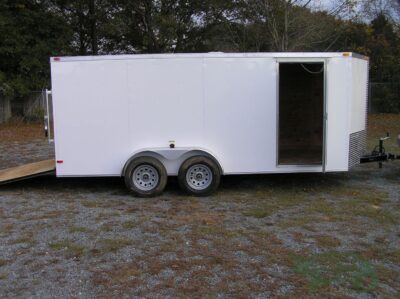 South Georgia Cargo 7x16 TA Trailer - White, Ramp, Side Door - Image 10