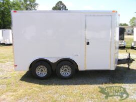 South Georgia Cargo 8.5x12 TA Trailer - White, Ramp, Side Door