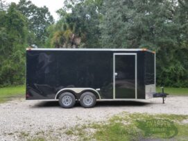 South Georgia Cargo 8.5x16 TA Trailer - Black, Ramp, Side Door