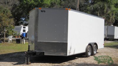 South Georgia Cargo 8.5x16 TA Trailer - White, Ramp, Side Door - Image 2