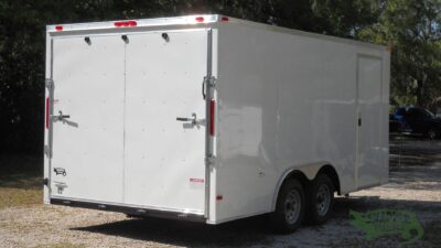 South Georgia Cargo 8.5x16 TA Trailer - White, Ramp, Side Door - Image 9