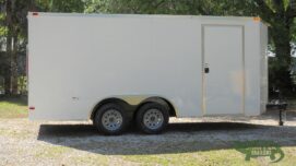South Georgia Cargo 8.5x16 TA Trailer - White, Ramp, Side Door