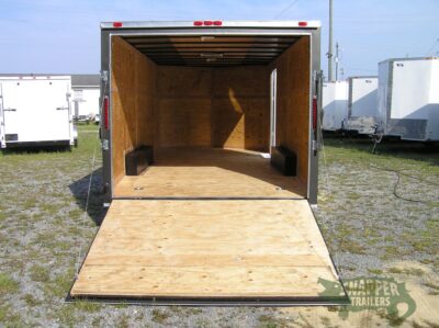 South Georgia Cargo 8.5x18 TA Trailer - Charcoal Gray, Ramp, Side Door - Image 5