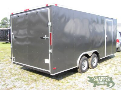 South Georgia Cargo 8.5x18 TA Trailer - Charcoal Gray, Ramp, Side Door - Image 8