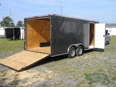 South Georgia Cargo 8.5x18 TA Trailer - Charcoal Gray, Ramp, Side Door - Image 7