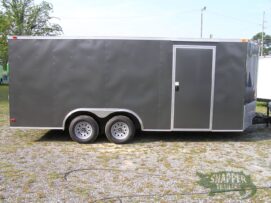 South Georgia Cargo 8.5x18 TA Trailer - Charcoal Gray, Ramp, Side Door