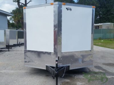 Freedom Trailers 8.5x20 TA Trailer - White, Ramp, Side Door, D-Rings - Image 9