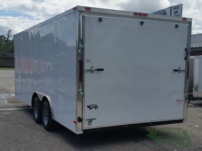 Freedom Trailers 8.5x20 TA Trailer - White, Ramp, Side Door, D-Rings - Image 4