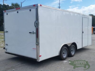 Freedom Trailers 8.5x20 TA Trailer - White, Ramp, Side Door, D-Rings - Image 12