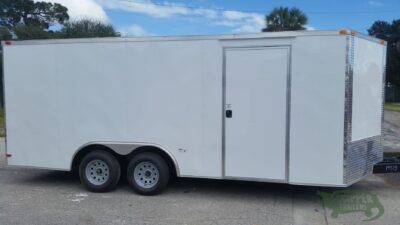 Freedom Trailers 8.5x20 TA Trailer - White, Ramp, Side Door, D-Rings - Image 10