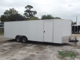 South Georgia Cargo 8.5x24 TA Trailer - White, Ramp, Side Door