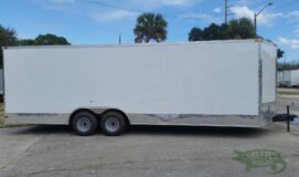South Georgia Cargo 8.5x24 TA Trailer - White, Ramp, Side Door, 5K Axles, Extra Height, Extra Roof Vent