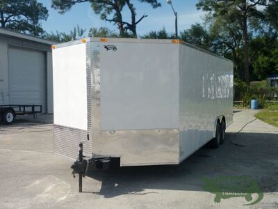 South Georgia Cargo 8.5x24 TA Trailer - White, Ramp, Side Door, 5K Axles - Image 2