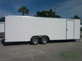 South Georgia Cargo 8.5x24 TA Trailer - White, Ramp, Side Door, 5K Axles