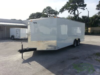 South Georgia Cargo 8.5x20 TA Trailer - White, Ramp, Ramp in Slanted V-Nose, Screwless, LED, D-Rings - Image 9