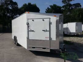 South Georgia Cargo 8.5x20 TA Trailer - White, Ramp, Ramp in Slanted V-Nose, Screwless, LED, D-Rings