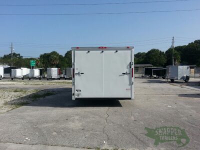 South Georgia Cargo 8.5x20 TA Trailer - White, Ramp, Ramp in Slanted V-Nose, Screwless, LED, D-Rings - Image 5