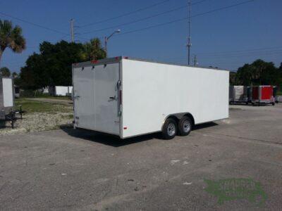 South Georgia Cargo 8.5x20 TA Trailer - White, Ramp, Ramp in Slanted V-Nose, Screwless, LED, D-Rings - Image 14