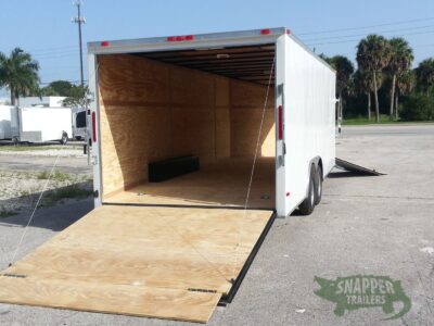 South Georgia Cargo 8.5x20 TA Trailer - White, Ramp, Ramp in Slanted V-Nose, Screwless, LED, D-Rings - Image 13