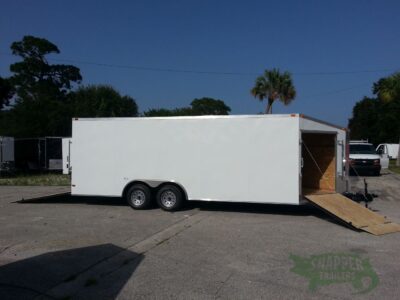 South Georgia Cargo 8.5x20 TA Trailer - White, Ramp, Ramp in Slanted V-Nose, Screwless, LED, D-Rings - Image 11