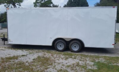 South Georgia Cargo 8.5x20 TA Trailer - White, Ramp, Side Door - Image 3
