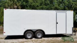 South Georgia Cargo 8.5x20 TA Trailer - White, Ramp, Side Door, 5K Axles, Flat Front