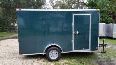 Quality Cargo Custom 6x12 SA Trailer - Green, Ramp, Side Door, Extra Height