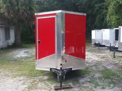 Quality Cargo 6x12 SA Trailer - Red, Ramp, Extra Height, Door in V-Nose - Image 16