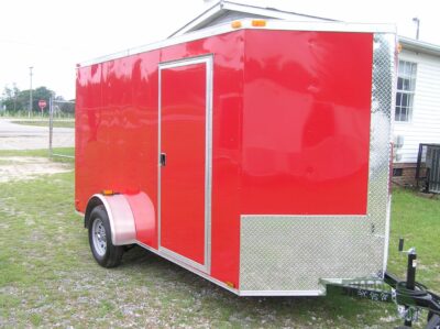 Quality Cargo 6x12 SA Trailer - Red, Ramp, Side Door, Extra Height - Image 12