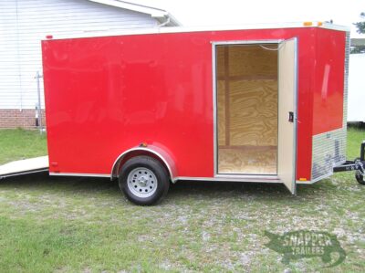 Quality Cargo 6x12 SA Trailer - Red, Ramp, Side Door, Extra Height - Image 10