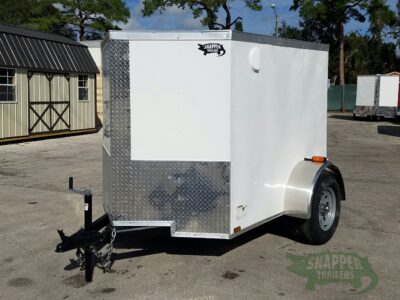 Quality Cargo 5x6 SA Trailer - White, Barn Doors, Side Vents - Image 2