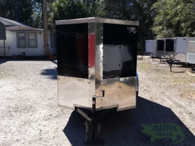 Quality Cargo 5x10 SA Trailer - Black, Ramp, Side Door - Image 17