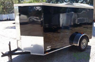 Quality Cargo 5x10 SA Trailer - Black, Ramp, Side Door - Image 3