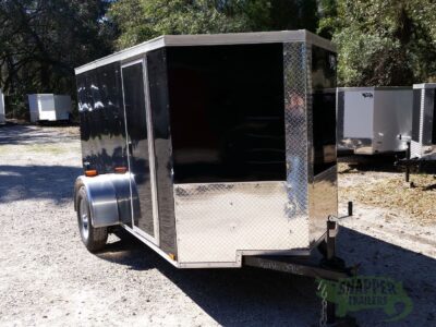 Quality Cargo 5x10 SA Trailer - Black, Ramp, Side Door - Image 16